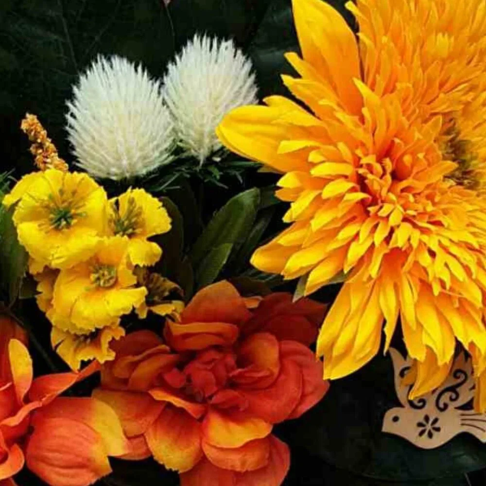 Sunflowers Fall Wreath Sign Thanksgiving Bird Sign Door Wall Hanger Decor Gift